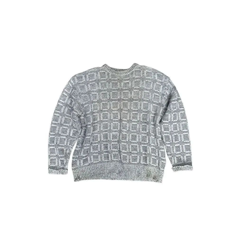 vintage croft & barrow heavy knit grandpa crewneck sweater cosby cotton men’s XL